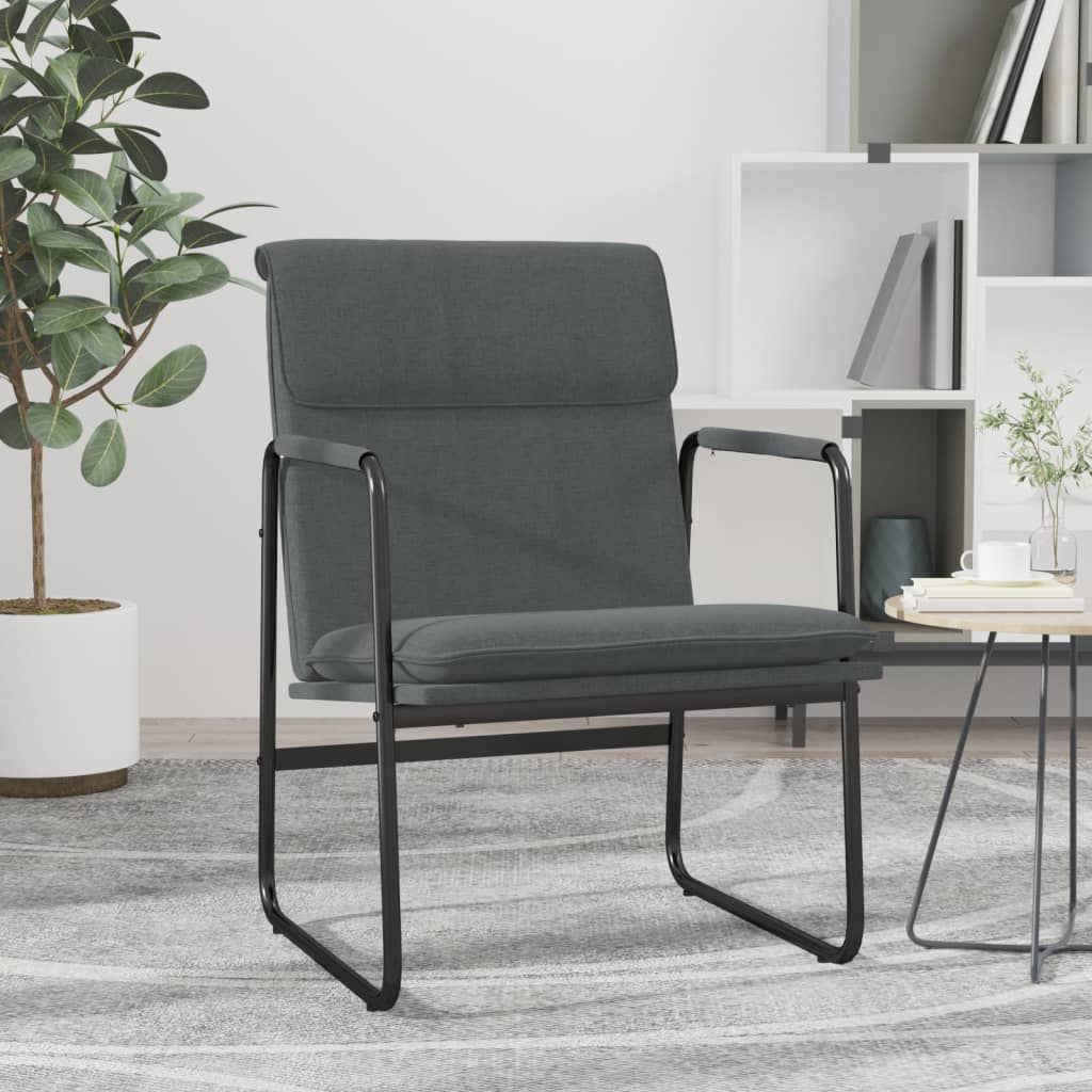 Sedia Lounge Grigio Scuro 55x64x80 cm in Tessuto