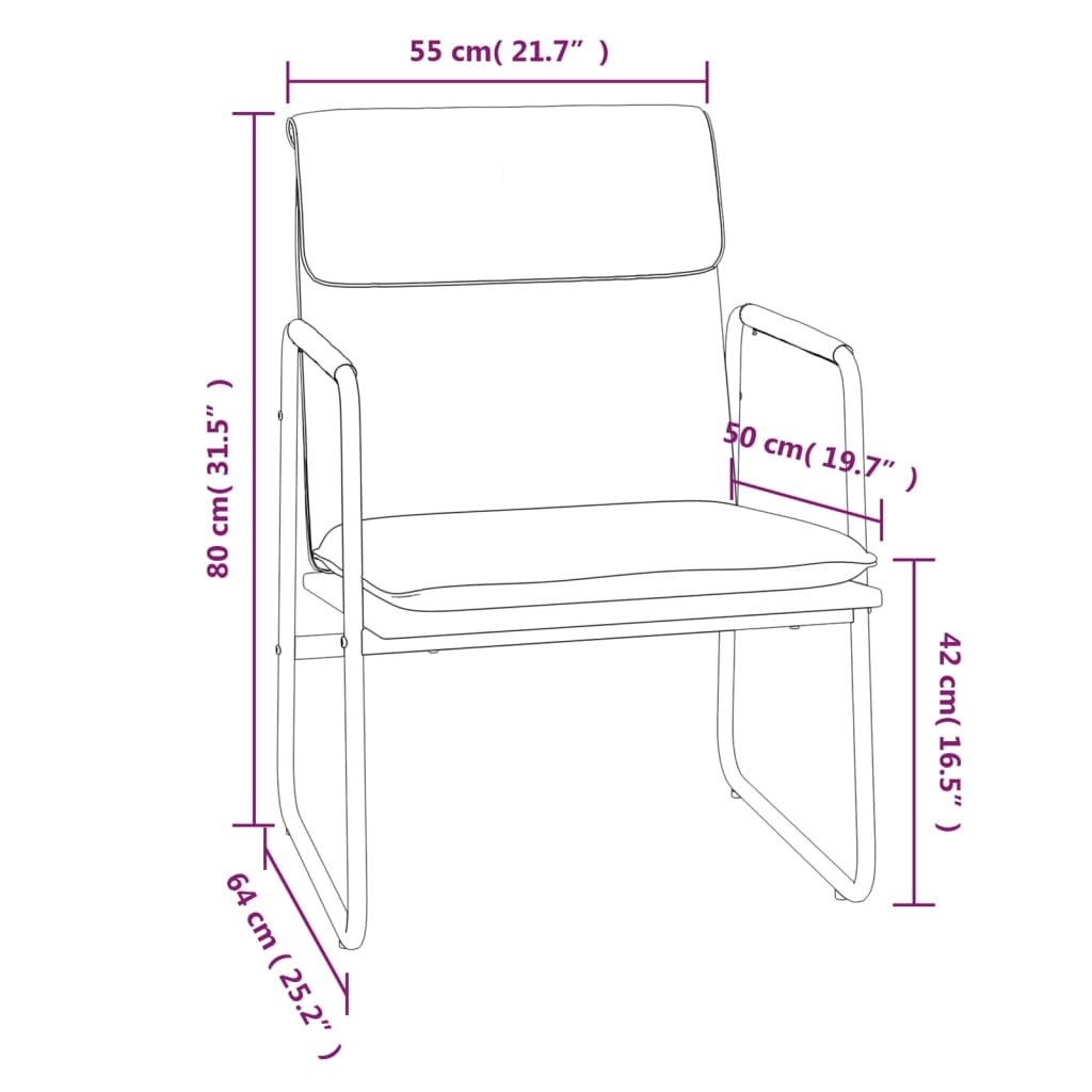 Sedia Lounge Verde Scuro 55x64x80 cm in Tessuto