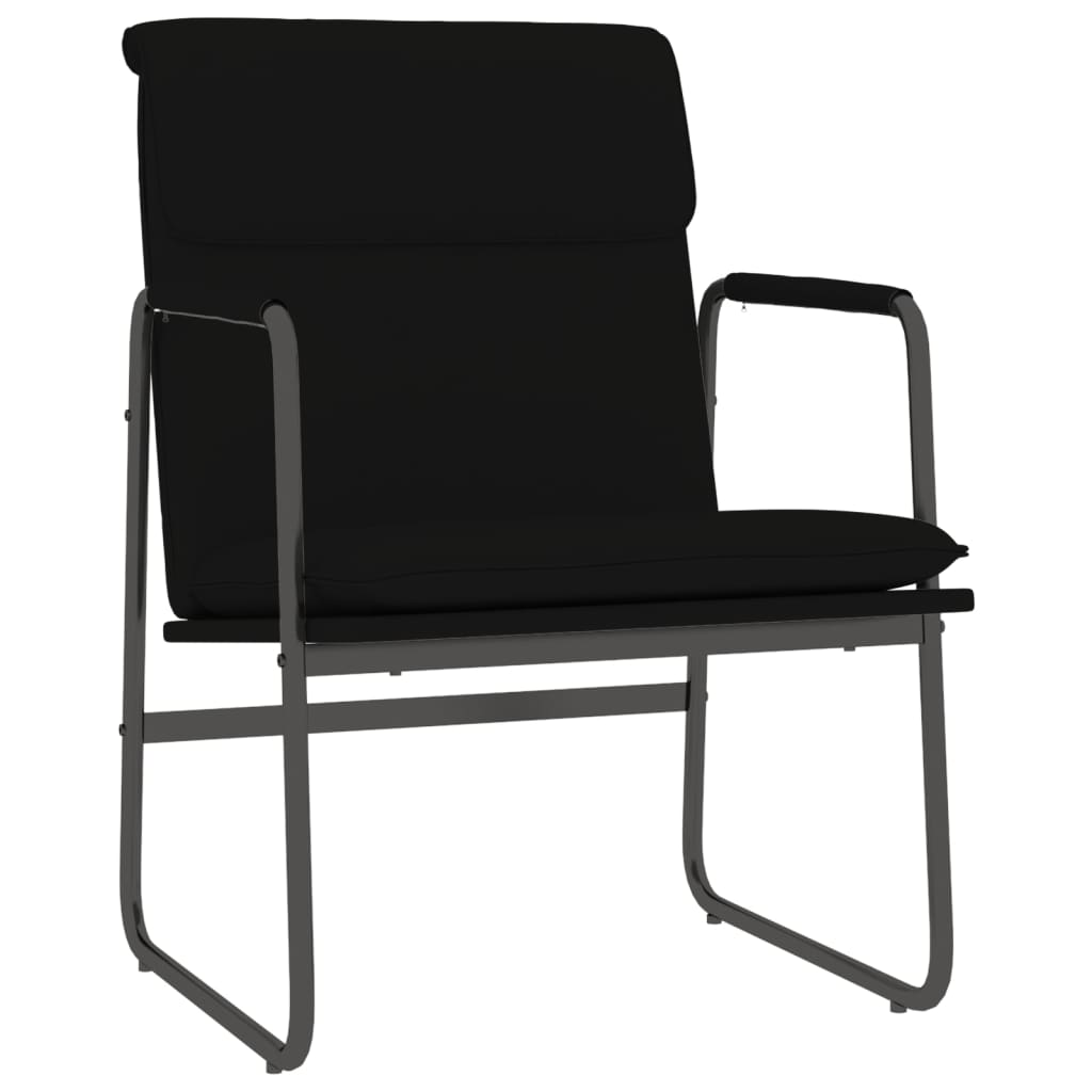 Sedia Lounge Nera 55x64x80 cm in Similpelle