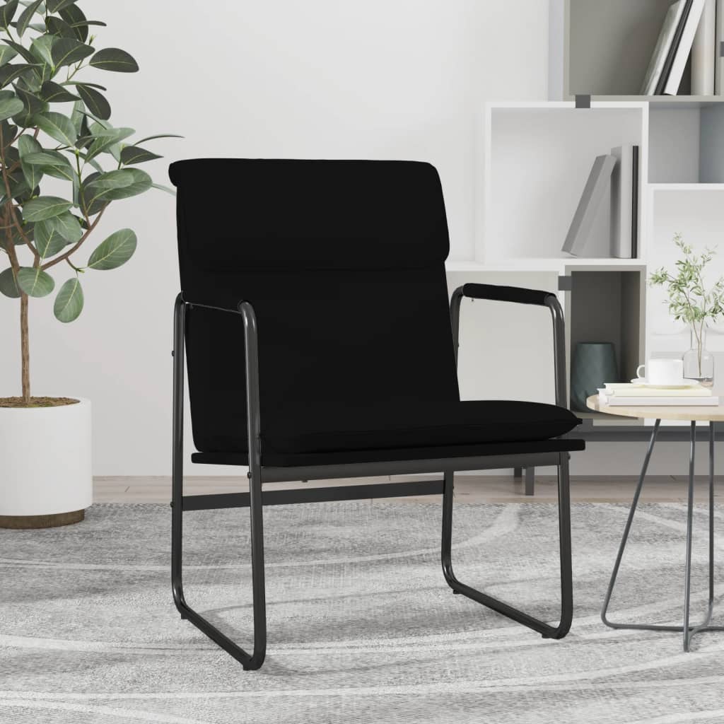 Sedia Lounge Nera 55x64x80 cm in Similpelle