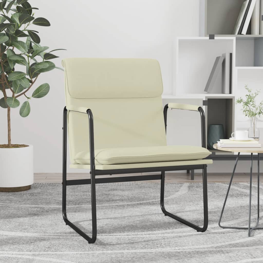 Sedia Lounge Crema 55x64x80 cm in Similpelle