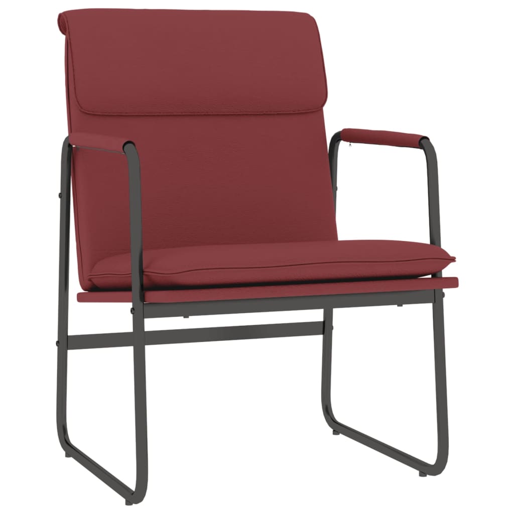 Sedia Lounge Rosso Vino 55x64x80 cm in Similpelle