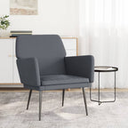 Poltrona Grigio Scuro 62x79x79 cm Velluto