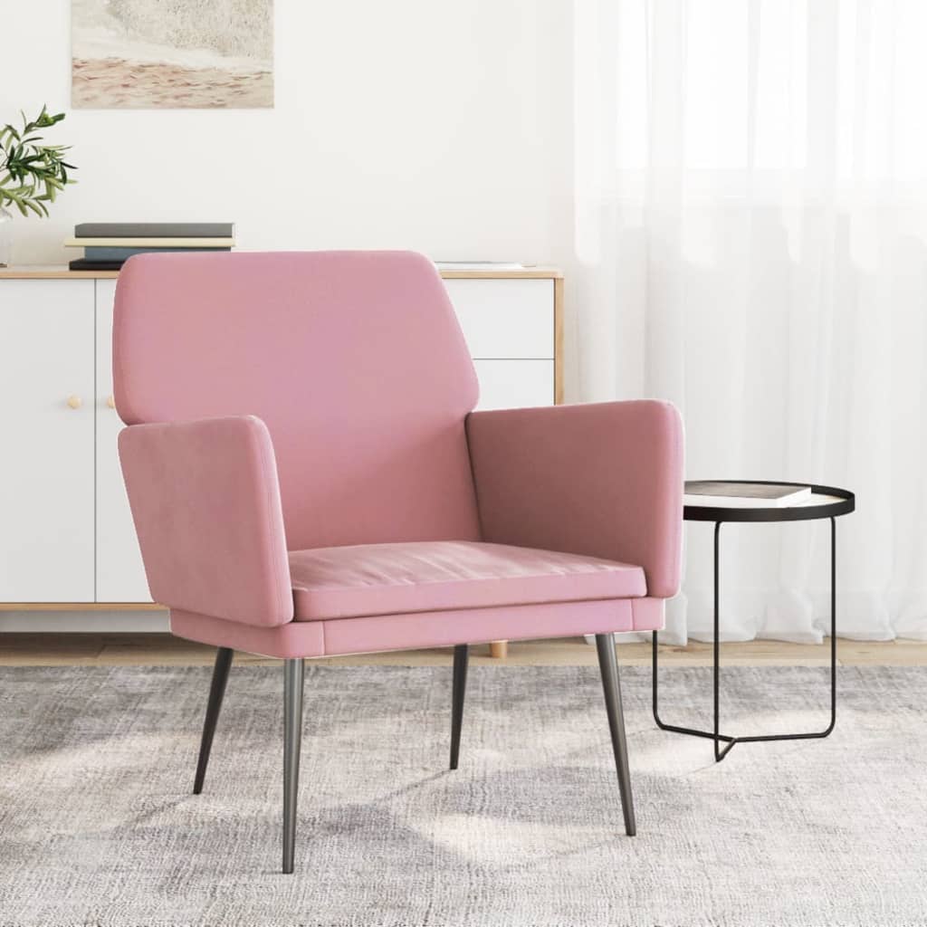 Poltrona Rosa 62x79x79 cm Velluto