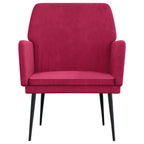 Poltrona Rosso Vino 62x79x79 cm Velluto