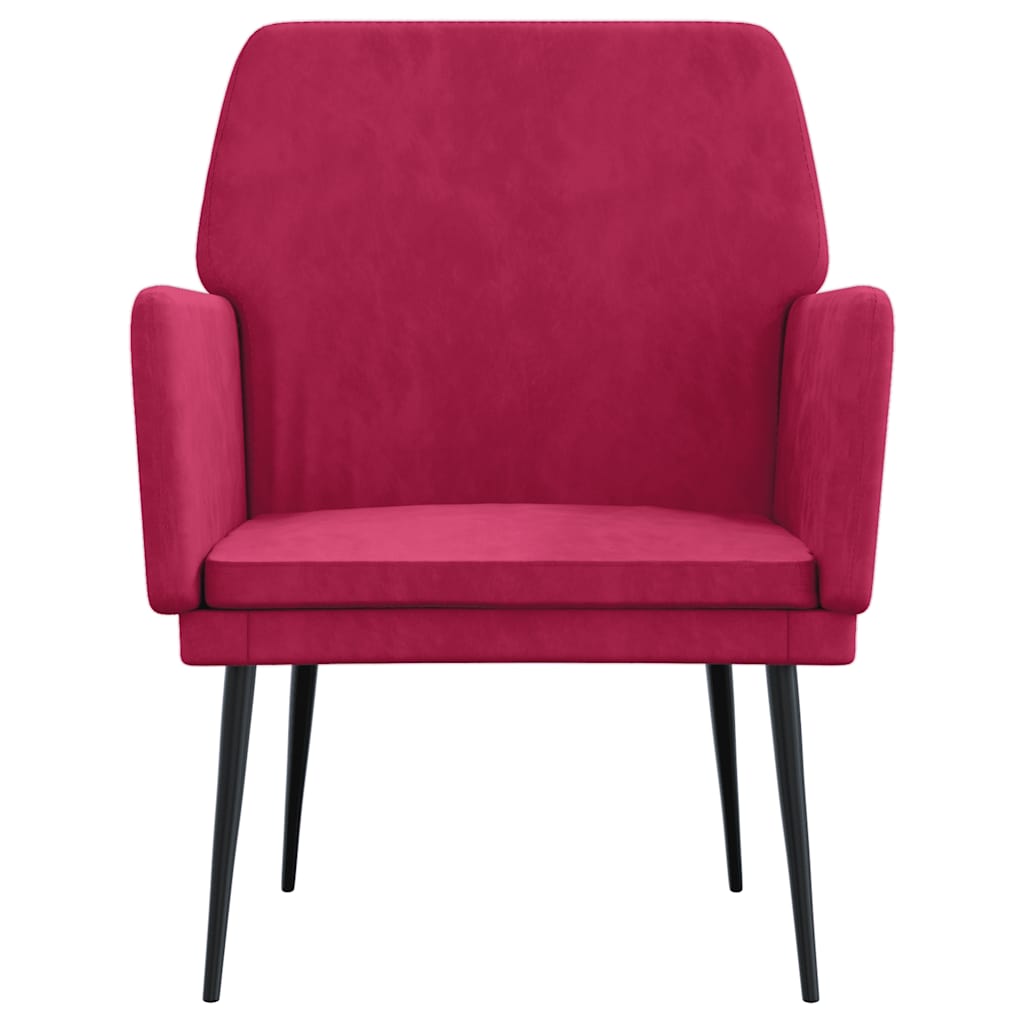 Poltrona Rosso Vino 62x79x79 cm Velluto