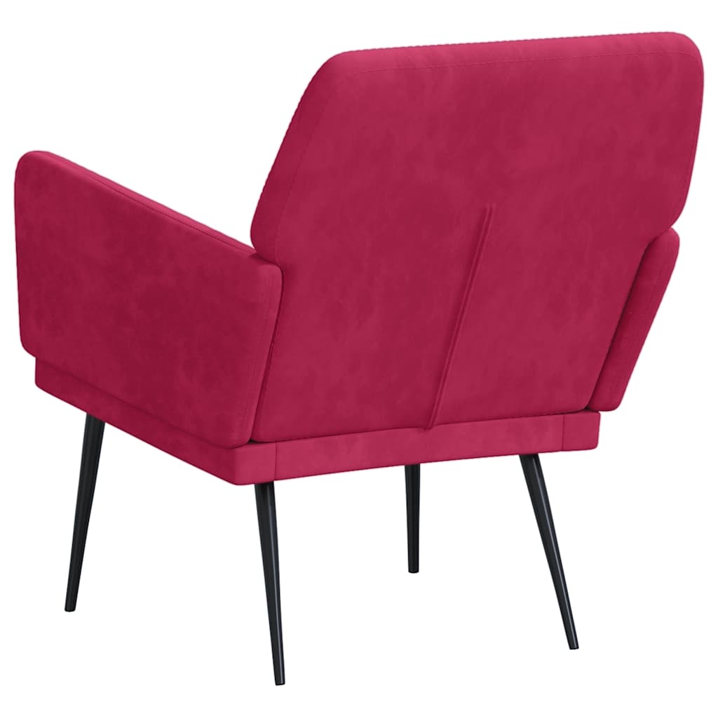 Poltrona Rosso Vino 62x79x79 cm Velluto
