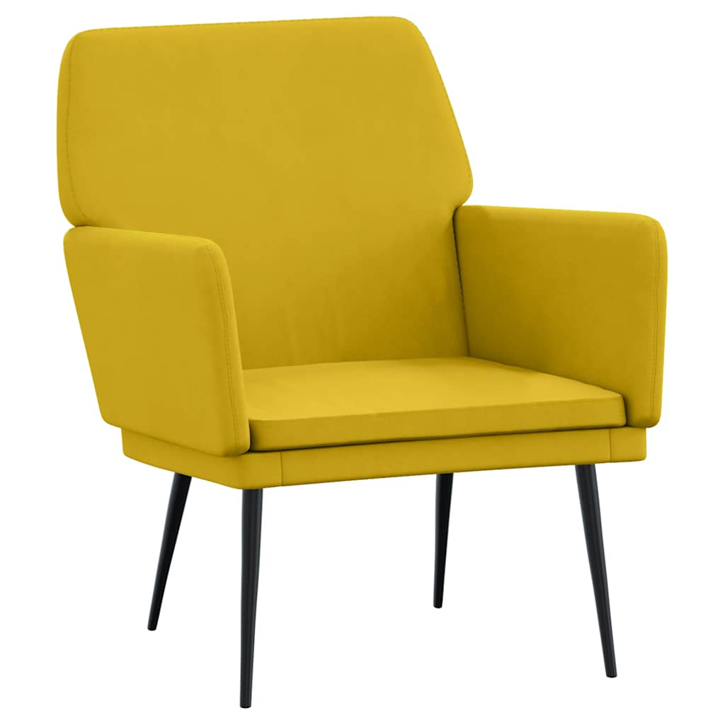 Poltrona Gialla 62x79x79 cm Velluto