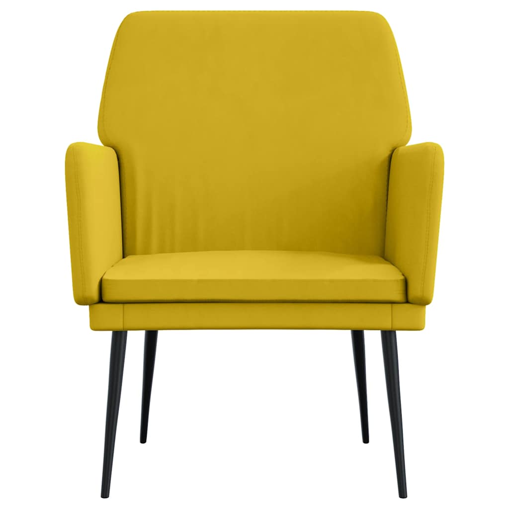 Poltrona Gialla 62x79x79 cm Velluto