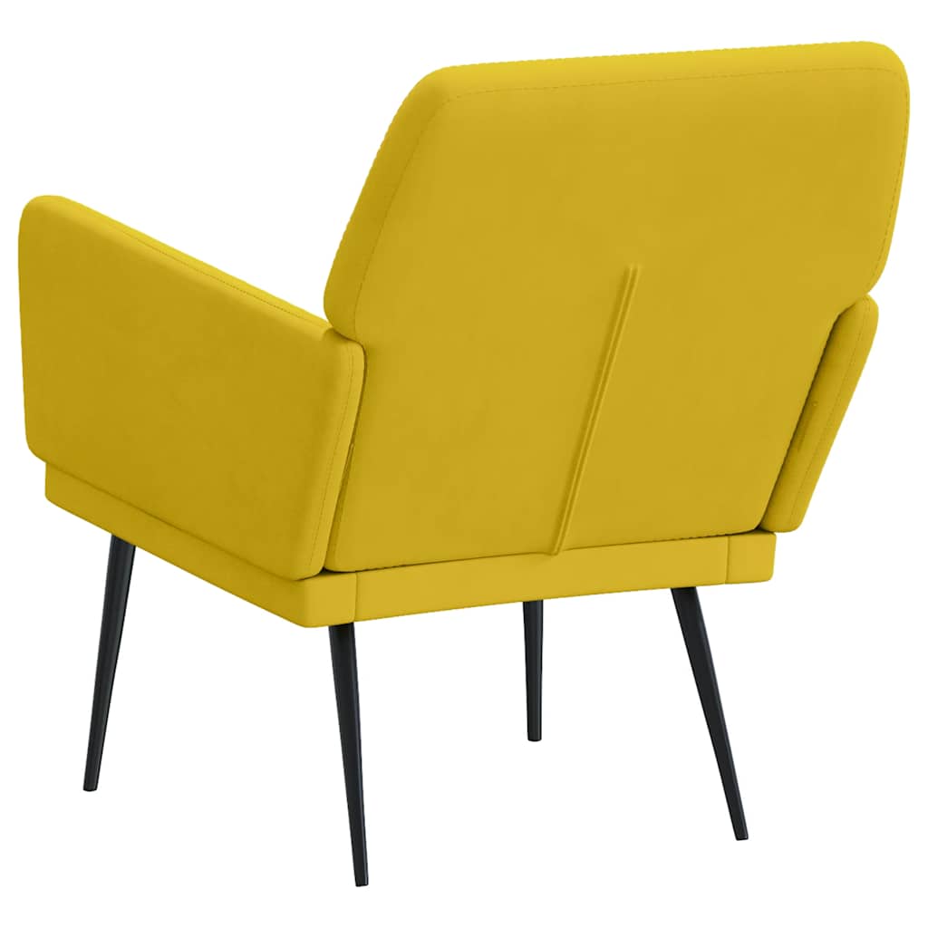 Poltrona Gialla 62x79x79 cm Velluto