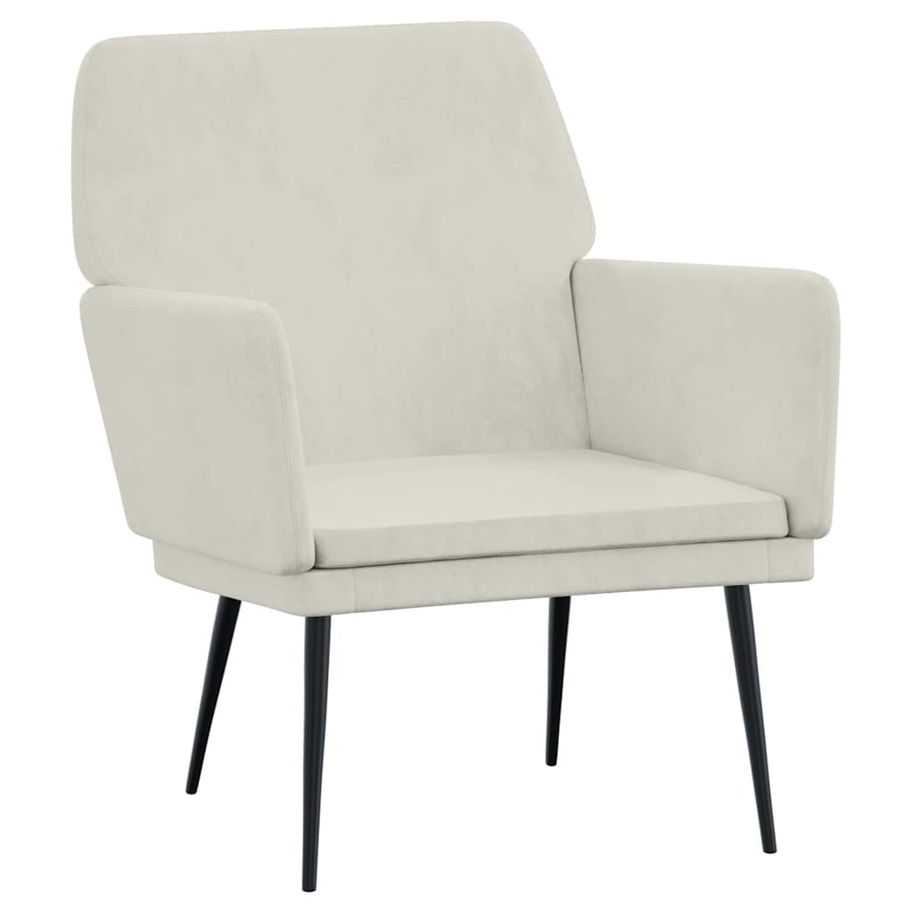 Poltrona Crema 62x79x79 cm Velluto