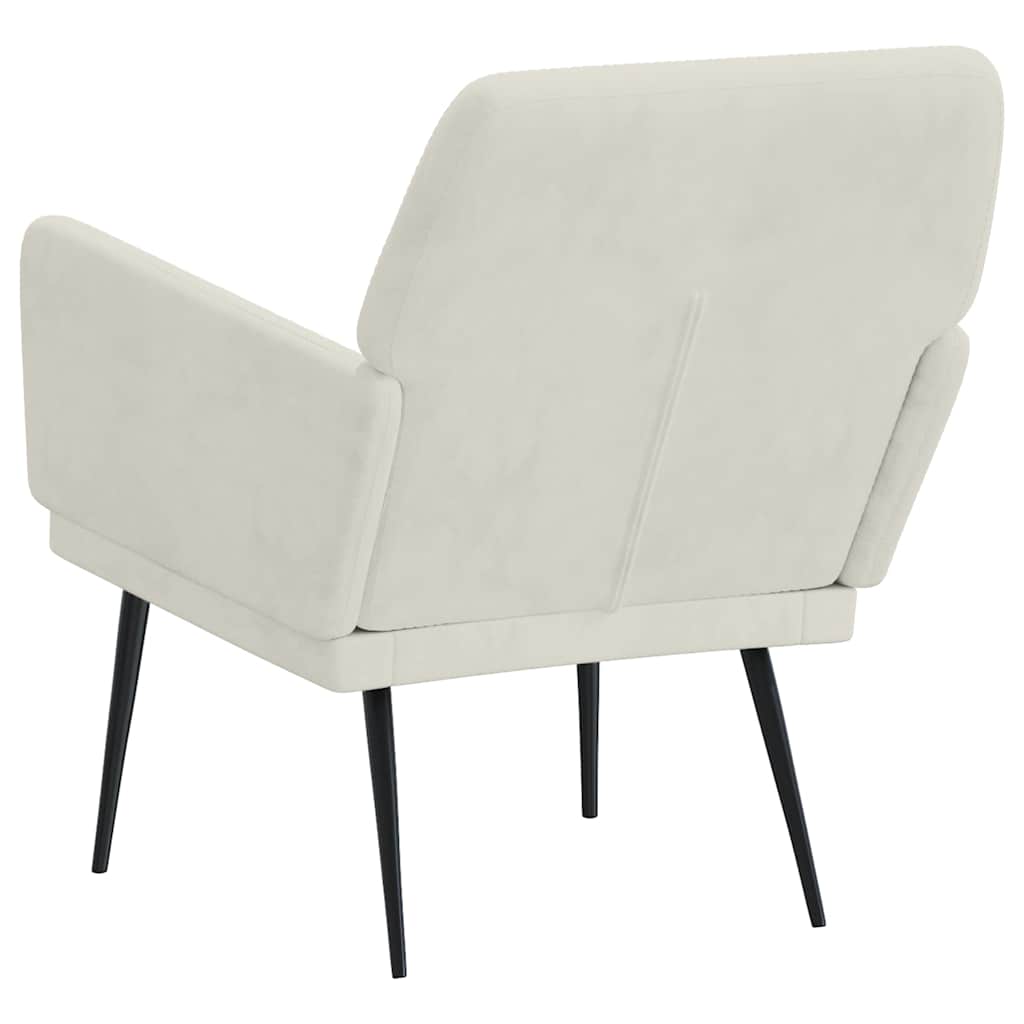 Poltrona Crema 62x79x79 cm Velluto