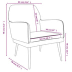 Poltrona Crema 62x79x79 cm Velluto