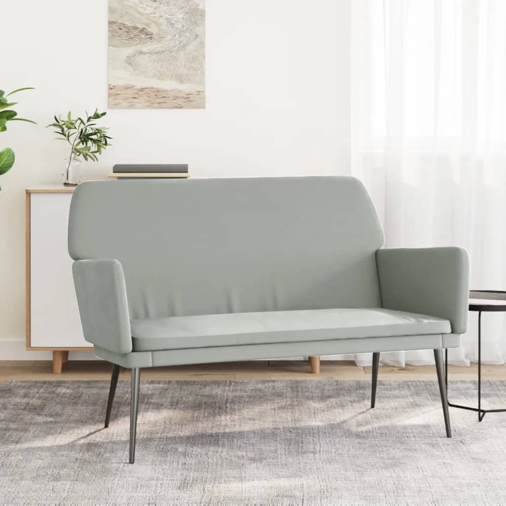Panca Grigio Chiaro 108x79x79 cm in Velluto