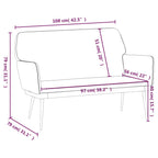 Panca Grigio Scuro 108x79x79 cm in Velluto
