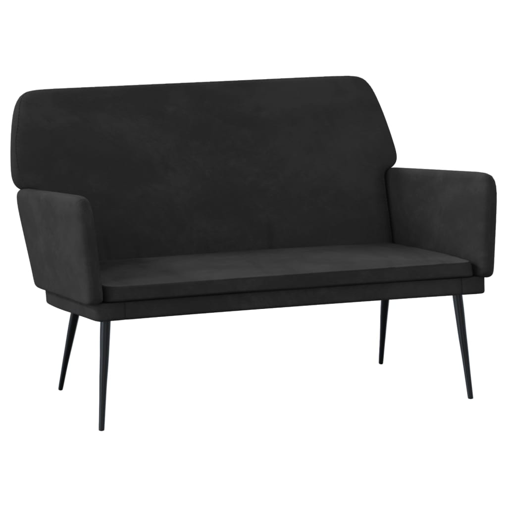 Panca Nera 108x79x79 cm in Velluto