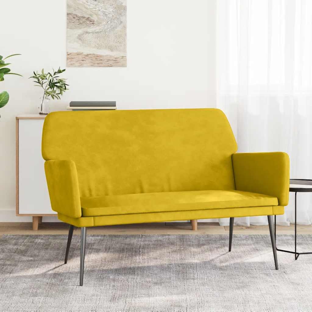 Panca Gialla 108x79x79 cm in Velluto