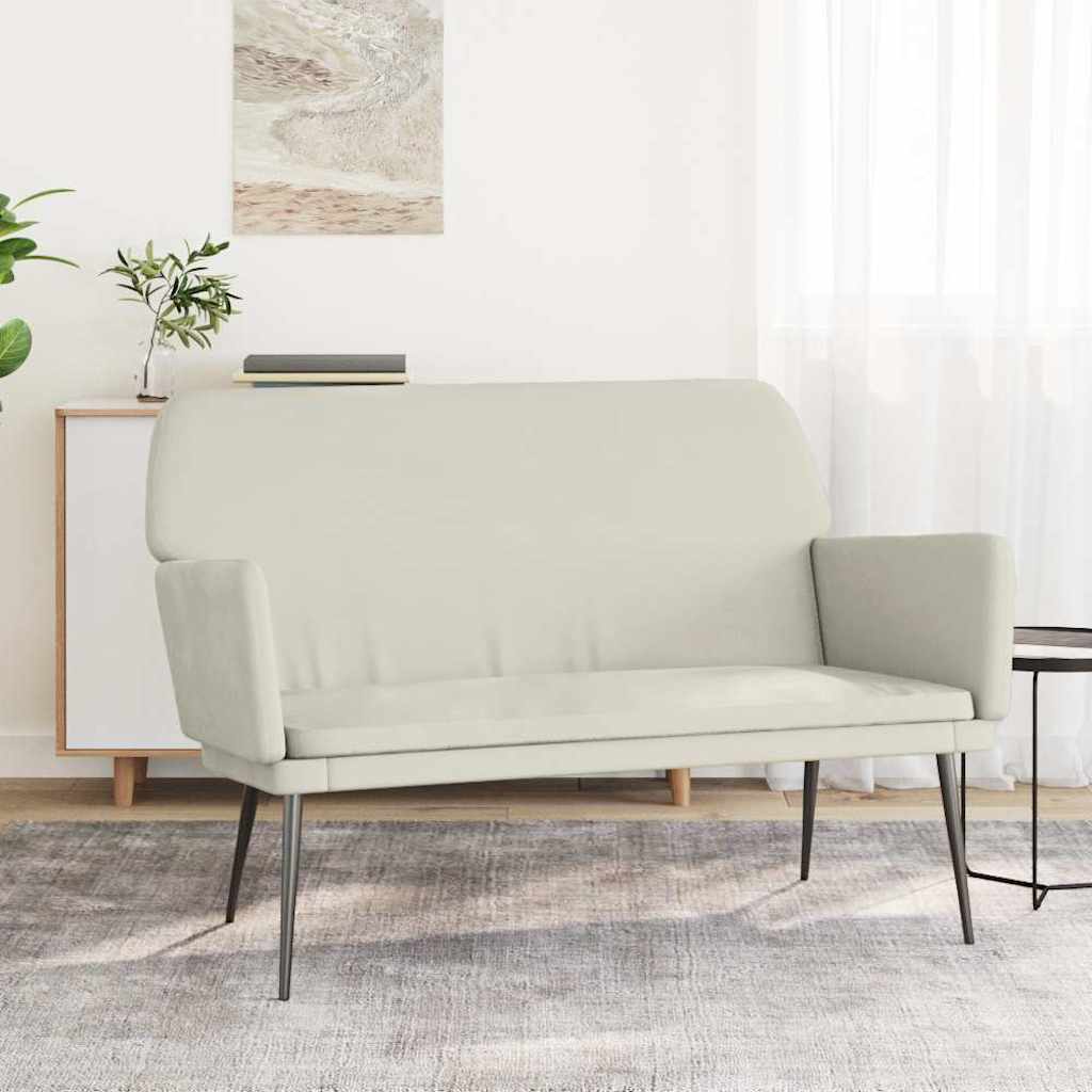 Panca Crema 108x79x79 cm in Velluto