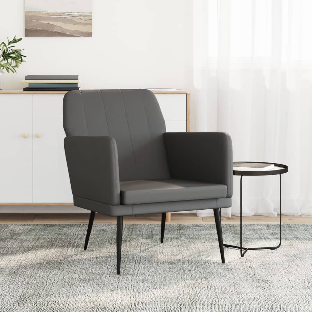 Poltrona Grigio 61x78x80 cm Similpelle