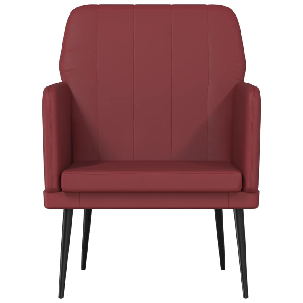 Poltrona Rosso Vino 61x78x80 cm Similpelle