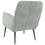 Poltrona Grigio Chiaro 62x79x79 cm Velluto