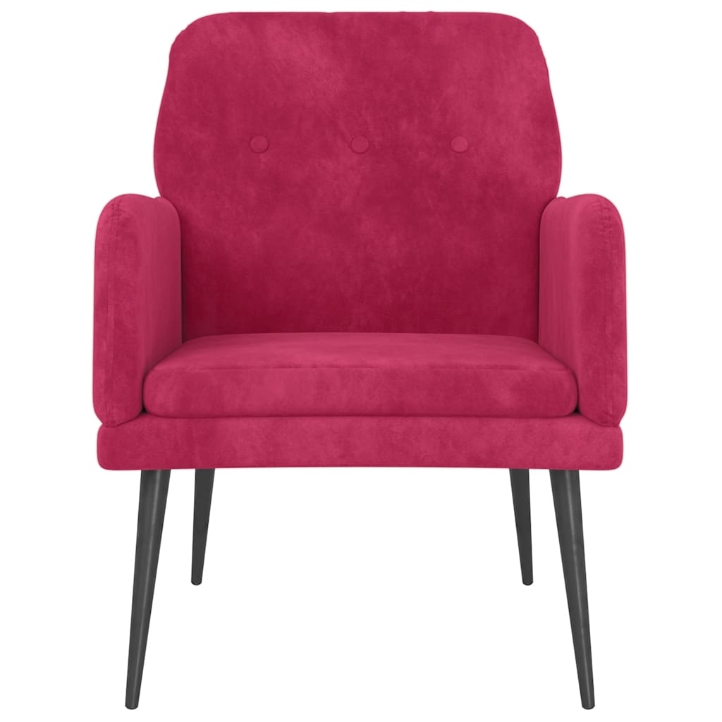 Poltrona Rosso Vino 62x79x79 cm Velluto