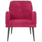 Poltrona Rosso Vino 62x79x79 cm Velluto