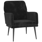 Poltrona Nera 62x79x79 cm Velluto