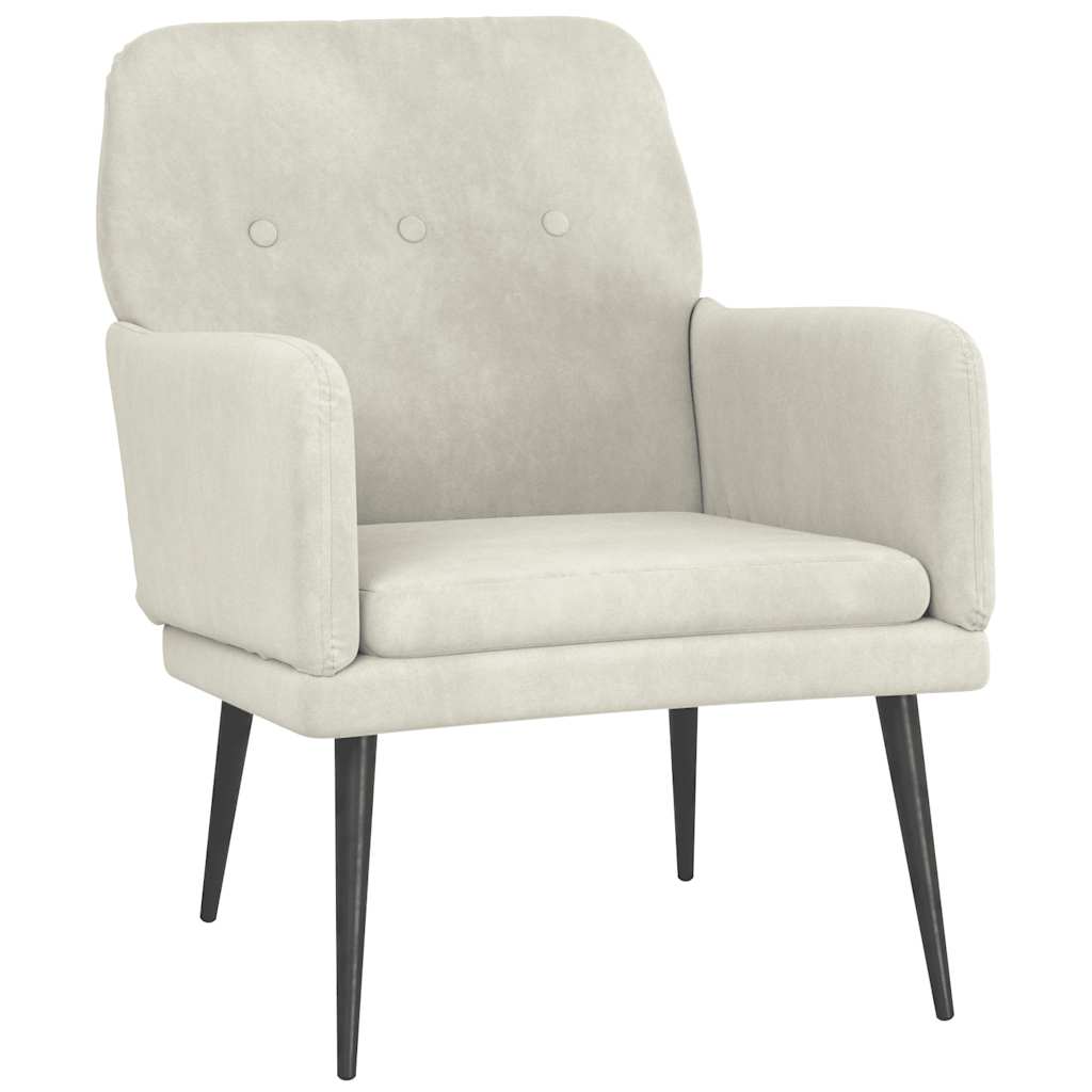 Poltrona Crema 62x79x79 cm Velluto