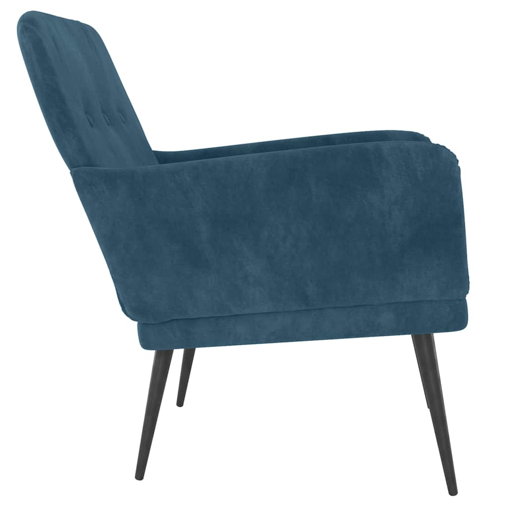 Poltrona Blu 62x79x79 cm Velluto