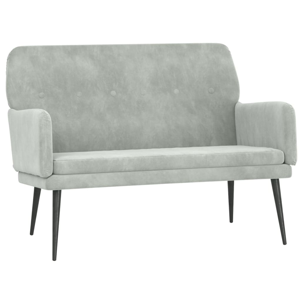 Panca Grigio Chiaro 108x79x79 cm in Velluto