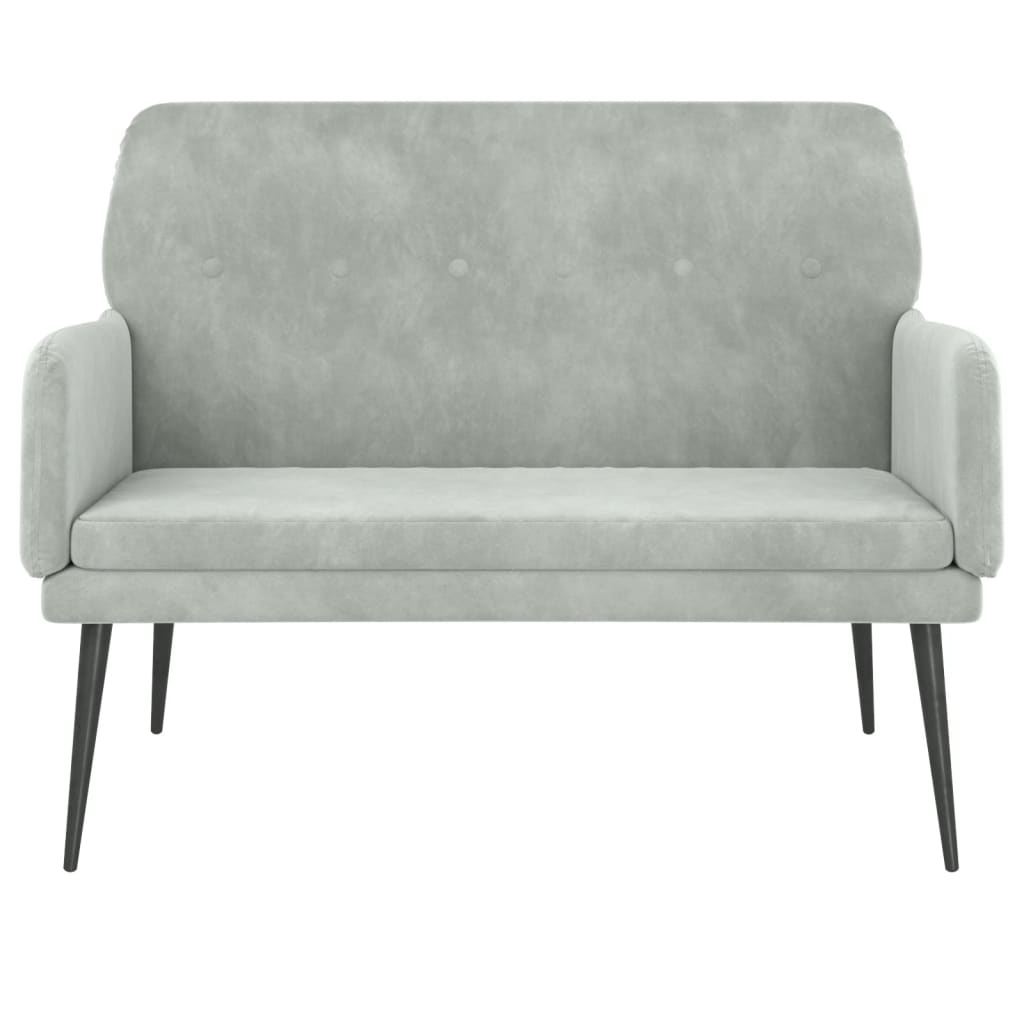 Panca Grigio Chiaro 108x79x79 cm in Velluto
