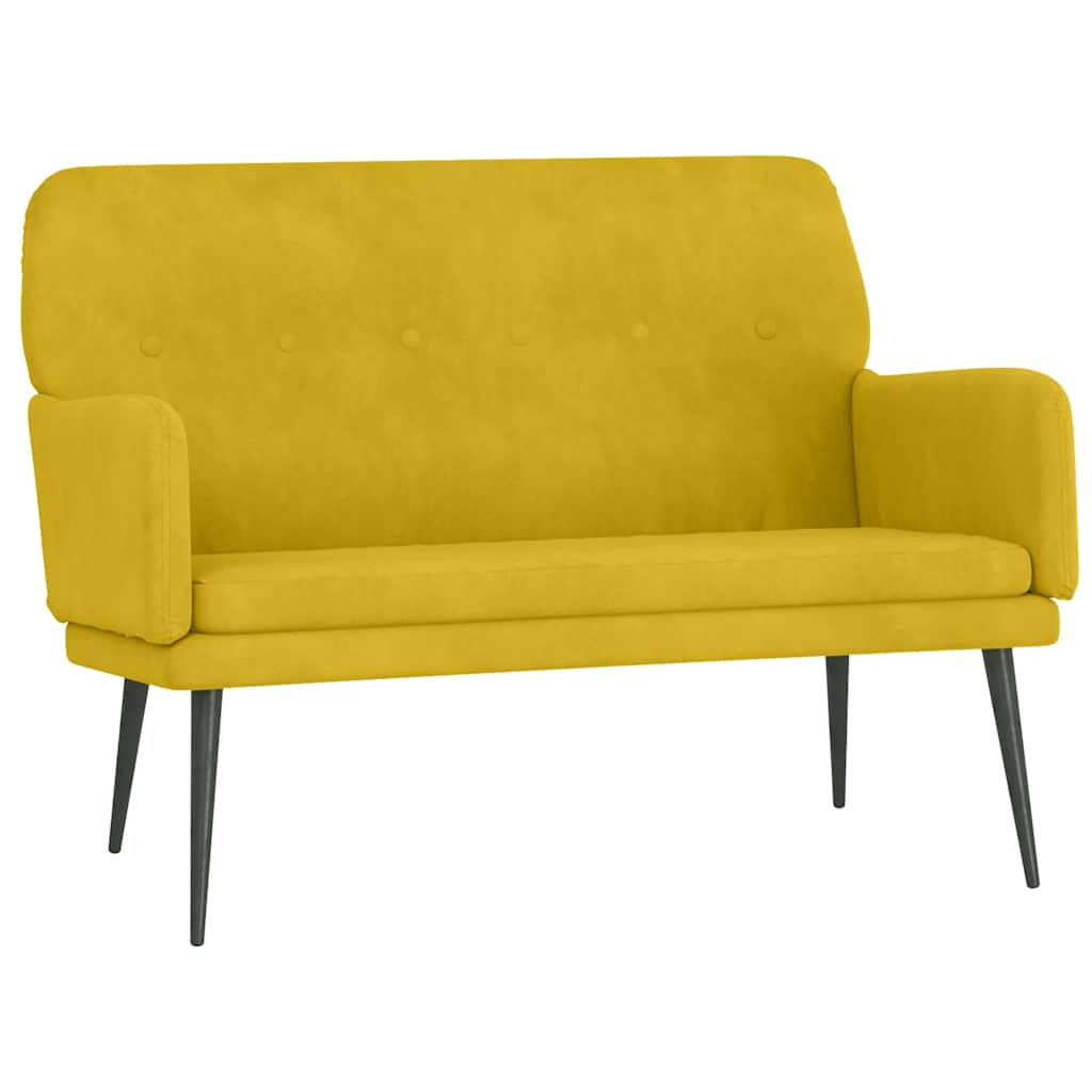 Panca Gialla 108x79x79 cm in Velluto