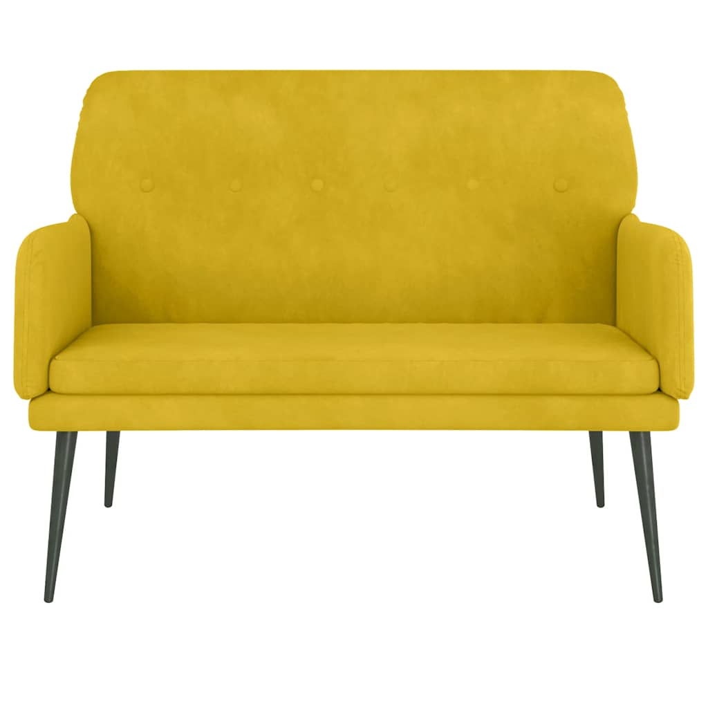 Panca Gialla 108x79x79 cm in Velluto