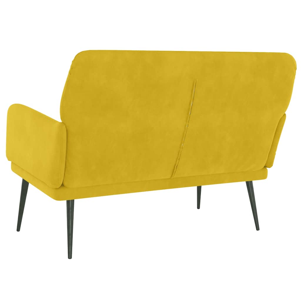 Panca Gialla 108x79x79 cm in Velluto