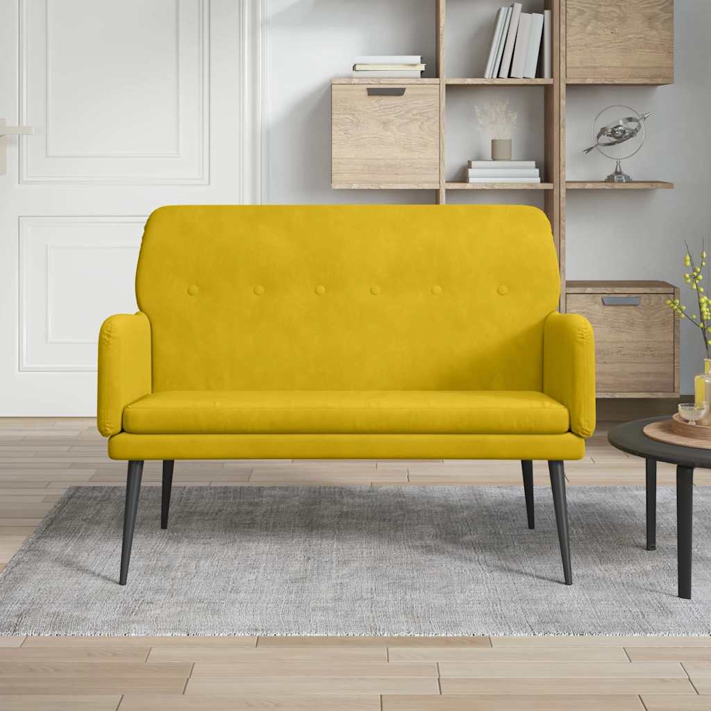 Panca Gialla 108x79x79 cm in Velluto