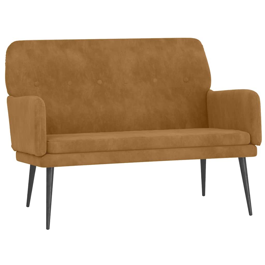 Panca Marrone 108x79x79 cm in Velluto