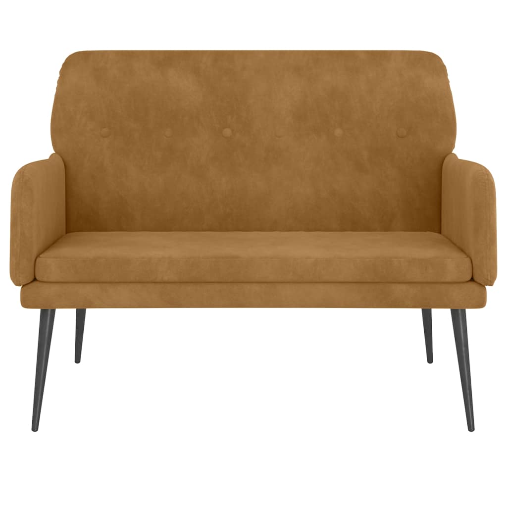 Panca Marrone 108x79x79 cm in Velluto