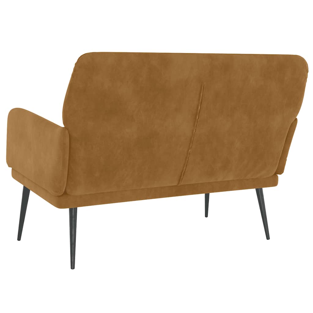 Panca Marrone 108x79x79 cm in Velluto