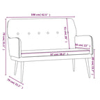 Panca Marrone 108x79x79 cm in Velluto