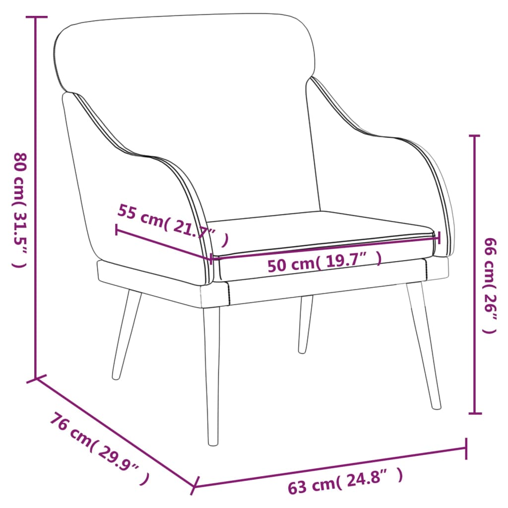 Poltrona Grigia 63x76x80 cm Similpelle