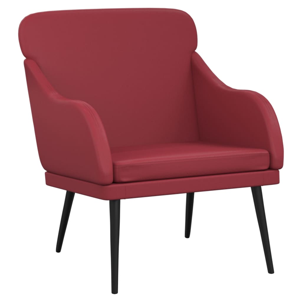 Poltrona Rosso Vino 63x76x80 cm Similpelle