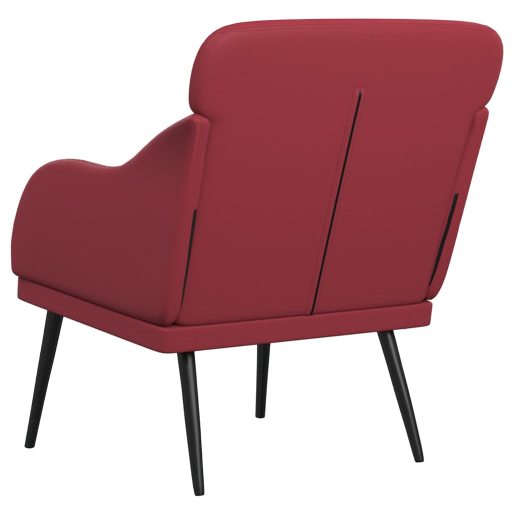 Poltrona Rosso Vino 63x76x80 cm Similpelle