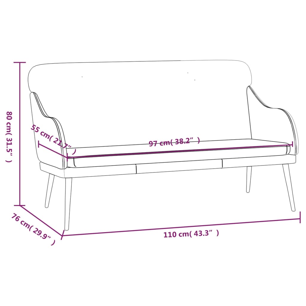 Panca Grigia 110x76x80 cm in Similpelle