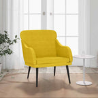 Poltrona Gialla 63x76x80 cm Velluto