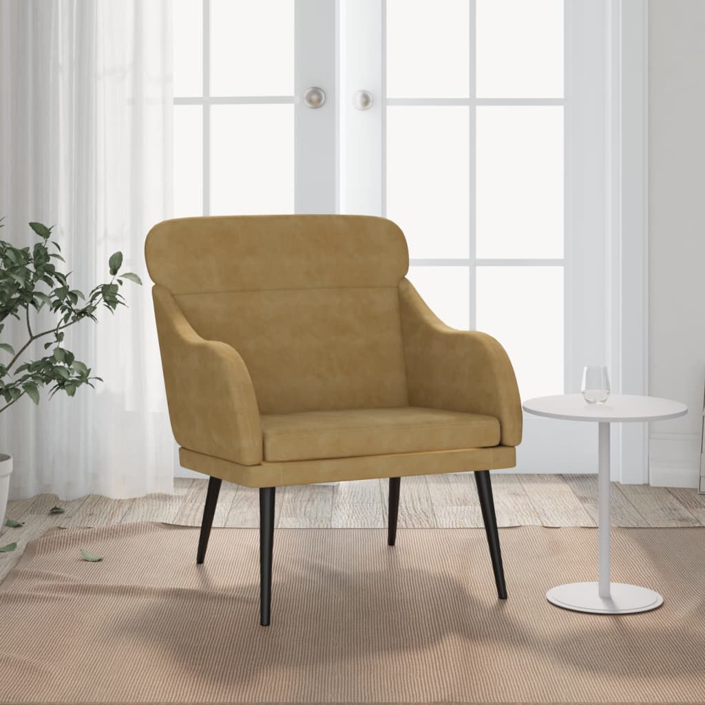 Poltrona Marrone 63x76x80 cm Velluto