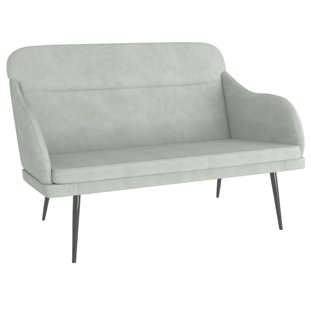 Panca Grigio Chiaro 110x76x80 cm in Velluto