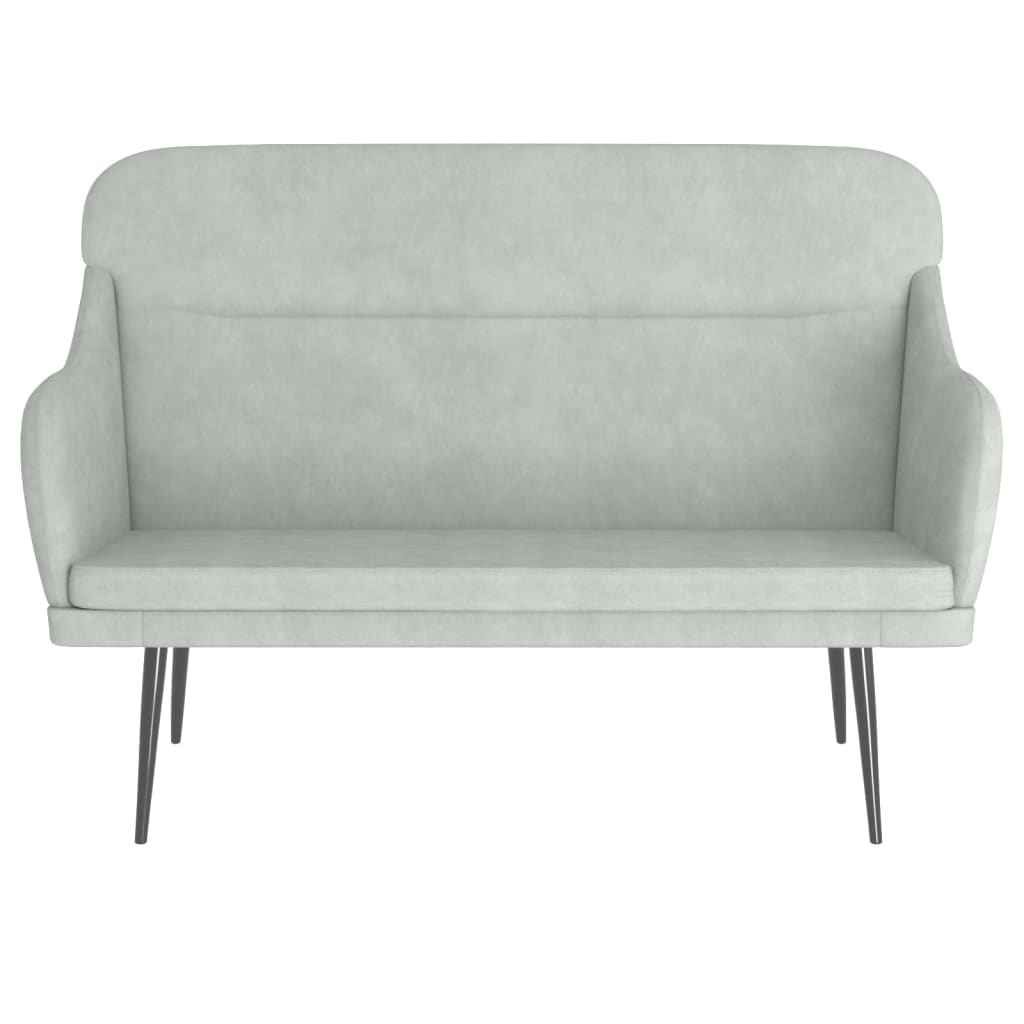 Panca Grigio Chiaro 110x76x80 cm in Velluto