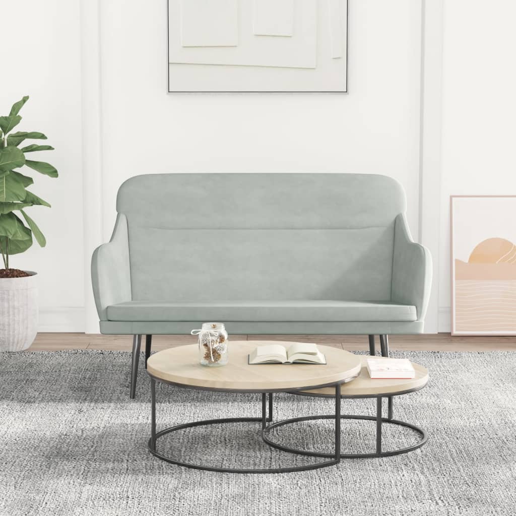 Panca Grigio Chiaro 110x76x80 cm in Velluto