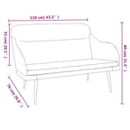 Panca Grigio Scuro 110x76x80 cm in Velluto